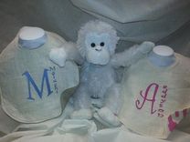 Reversible, Embroidered Monogram Bib 2 small