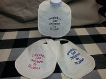 Lots Of 10 'Delivered By...' Embroidered, Reversible Bibs For Doctors 2 small