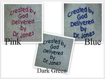 Lots Of 10 'Delivered By...' Embroidered, Reversible Bibs For Doctors 4 small