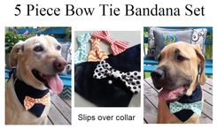 5 Piece K-9 Bow Tie Bandana Set 1 small