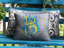 14" X 14" Monogrammed Outdoor Pillow 3 small
