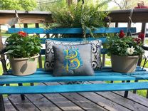 14" X 14" Monogrammed Outdoor Pillow 1 small