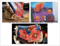 Crossbody, Satchel, Fine Art Handbag Featuring Original Acrylic Poppy Art 5 small