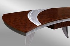 The Paradigm Bubinga And Aluminum Metal Sculpture Desk 5 small