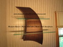 Metal Wall Art / Curves Decor / Steel Shelf Sculpture 1 small