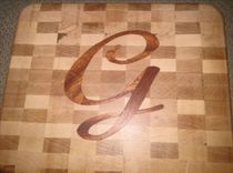 Personalized End Grain Cutting Board With Monogram Inlay 1 small