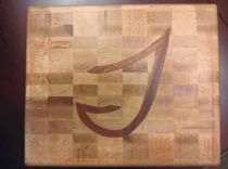 Personalized End Grain Cutting Board With Monogram Inlay 2 small