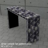 Black Straw Marquetry Fan Console In The Style Of Jean Michel Frank 1 small