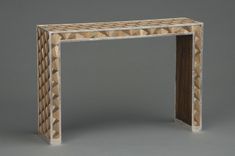 Bronze Straw Marquetry Fan Console In The Style Of Jean Michel Frank 1 small