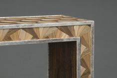Bronze Straw Marquetry Fan Console In The Style Of Jean Michel Frank 4 small