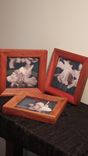 Set Of Threebevel Mahogany Picture Frames 3 small