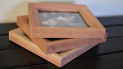 Set Of Threebevel Mahogany Picture Frames 5 small
