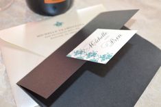 Bella Blu Damask Wedding Invitation Suite 2 small