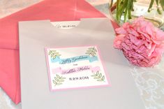 Modern Illustrated Flowers Basic Wedding Invitation 2 small