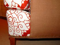 Orange Blossom Linen Wingback Chair 3 small