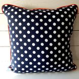 Linen Navy/White Polka Dot Pillow 1 small
