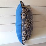 Mumbai Indigo And Tan Linen Pillow 2 small