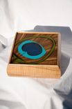 Keepsake Box With Peacock Feather Marquetry Turquoise Inlay 1 small