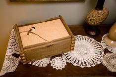 Reclaimed Barnwood Jewelry Box, Hand-Cut Protruding Dovetails, And Chickadee Marquetry Inlay 1 small