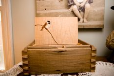 Reclaimed Barnwood Jewelry Box, Hand-Cut Protruding Dovetails, And Chickadee Marquetry Inlay 2 small
