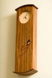 Reclaimed Walnut Clock With Chickadee Marquetry Inlay 4 small