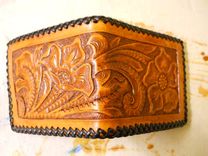 Hand Carved Floral Wallet 1 small