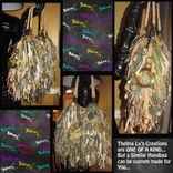 Camouflage Fringe Handbag,Army Inspired,Industrial Look,Custom Made,Funky,Purse,Tote 4 small