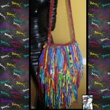 Fringed Hippie Tye Dye Handbag Custom Made Unique One Of A Kind Upcycled Funky 1 small