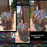 Fringed Hippie Tye Dye Handbag Custom Made Unique One Of A Kind Upcycled Funky 2 small