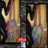 Fringed Hippie Tye Dye Handbag Custom Made Unique One Of A Kind Upcycled Funky 3 small