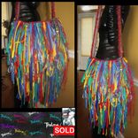 Fringed Hippie Tye Dye Handbag Custom Made Unique One Of A Kind Upcycled Funky 4 small