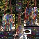 Fringed Hippie Tye Dye Handbag Custom Made Unique One Of A Kind Upcycled Funky 5 small