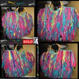 Unique Fringe Handbag Custom Made One Of A Kind Funky,Jewels,Rhinestones,Upcycled 4 small