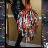 Handmade Fringe Handbag,Upcycled Purse,Custom Made,Large Fringe Purse,Mixed Colors 1 small