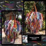 Handmade Fringe Handbag,Upcycled Purse,Custom Made,Large Fringe Purse,Mixed Colors 4 small