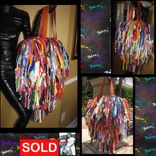 Handmade Fringe Handbag,Upcycled Purse,Custom Made,Large Fringe Purse,Mixed Colors 5 small