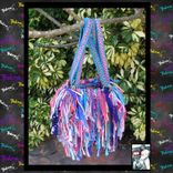 Fringed Handbag Beaded Rhinestones Jewels Unique Custom Made Colorful Upcycled 3 small