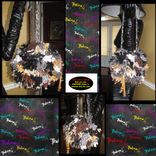 Round Fringe Purse,Flower,Rhinestone,Beads,Custom Made,One Of A Kind, Hippie,Boho,Funky,Handbag,Tote 2 small