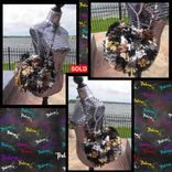 Round Fringe Purse,Flower,Rhinestone,Beads,Custom Made,One Of A Kind, Hippie,Boho,Funky,Handbag,Tote 5 small