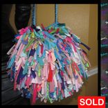 Round Fringe Purse,Beads,Mixed Colors,Upcycled,Custom Made,One Of A Kind, Shoulder Bag,Handbag 2 small