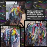 Handmade Fringe Handbag,Upcycled Purse,Custom Made Fringe Purse,Mixed Colors 2 small