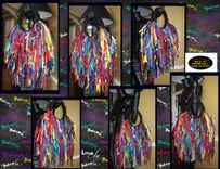 Hippie Fringe Handbag Custom Made, Ultra Fringe, One Of A Kind ,Purse,Multi Bright Colored 4 small