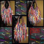 Upcycled Fringe Handbag,Custom Made,One Of A Kind, Hippie,Boho,Funky,Purse 4 small