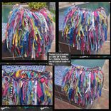 Upcycled Fringe Handbag,Playful Funky,Mixed Colors,Bling,Sparkle,Beads,Bag,Custom Made 4 small