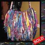 Upcycled Fringe Handbag,Playful Funky,Mixed Colors,Bling,Sparkle,Beads,Bag,Custom Made 6 small