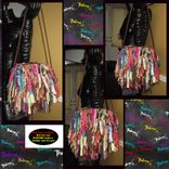 Custom Made Purse,Multi Colored Fringe Handbag,Funky,Jewels,Gems,Rhinestone,Beads,Upcycled 3 small