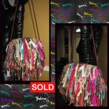 Custom Made Purse,Multi Colored Fringe Handbag,Funky,Jewels,Gems,Rhinestone,Beads,Upcycled 4 small