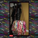 Custom Made Purse,Multi Colored Fringe Handbag,Funky,Jewels,Gems,Rhinestone,Beads,Upcycled 5 small