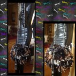 Round Rag Purse,Crochet,Knit,Upcycle,Rhinestone Flower,Custom Made,One Of A Kind 1 small