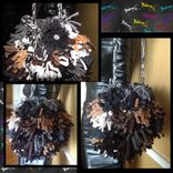 Round Rag Purse,Crochet,Knit,Upcycle,Rhinestone Flower,Custom Made,One Of A Kind 2 small